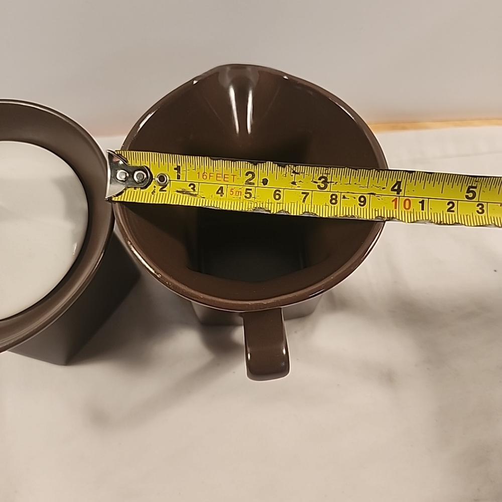 Vtg JOHNSON BROS TROPEZ Cream & Sugar Lid Set MCM Square Shape Brown Cream RARE - Picture 13 of 16